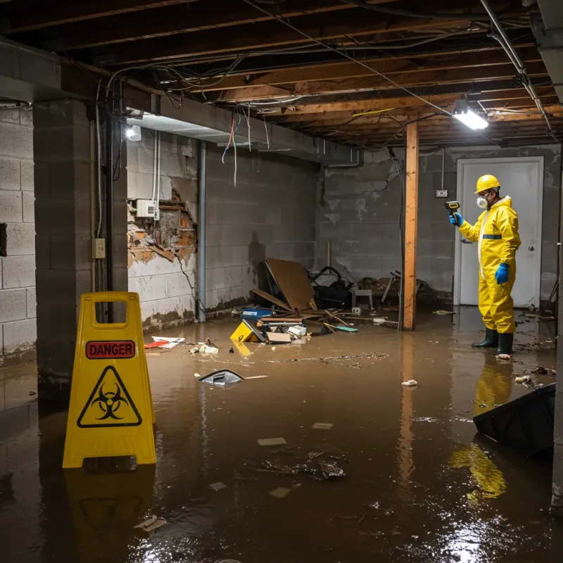 Flooded Basement Electrical Hazard in Mannington, WV Property