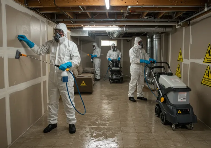 Basement Moisture Removal and Structural Drying process in Mannington, WV
